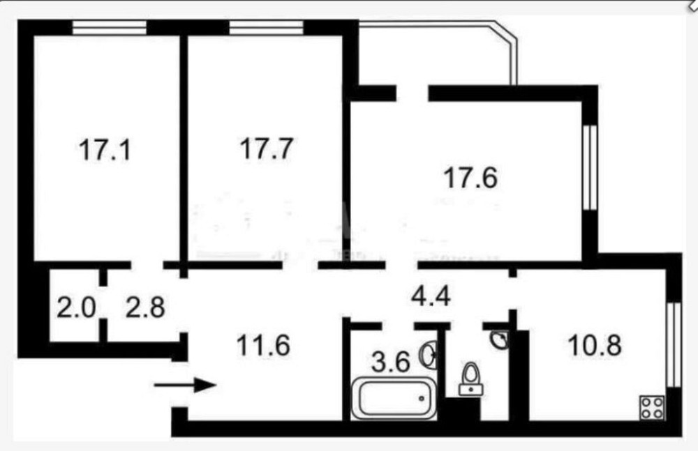 Продаж Квартира 3-кімнатна, 22/25 поверх на улица Хорольская, д.1 Киев - изображение 18