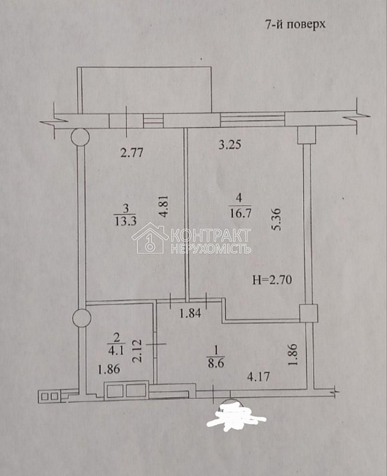 Продаж Квартира 1-кімнатна, 7/13 поверх на вул. Гвардійців Широнінців Харків - фото 9