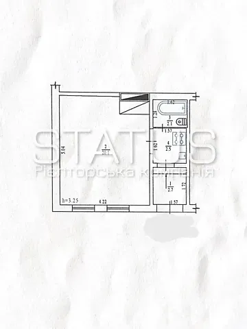 Продаж 1к Квартира 27.4 кв.м Мстислава Патріарха вулиця 25 Полтава - фото 1