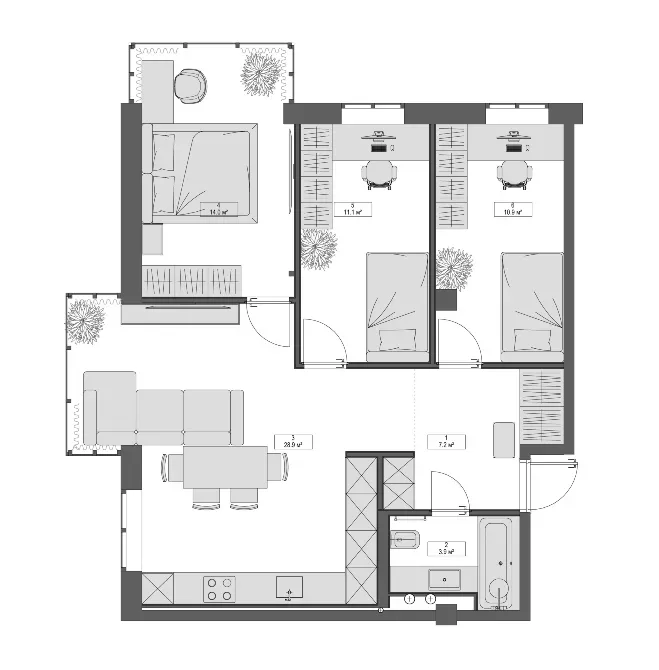 Продаж 3к Квартира 78.1 кв.м вул. Ольгерда Бочковського 8Б Дніпро - фото 15