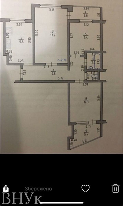 Продаж Квартира 3-кімнатна, 7/9 поверх на Відродження Луцк - изображение 20