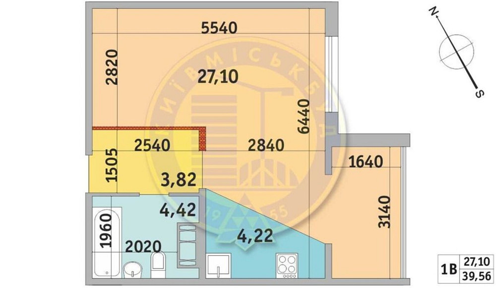 Продаж Квартира 1-кімнатна, 4/27 поверх на Бориспільська, 18-27 Киев - изображение 4