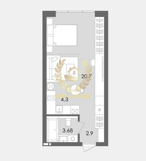 Продаж Квартира 1-кімнатна, 4/4 поверх на Хмельницкого Богдана ул., 25А  - фото 14