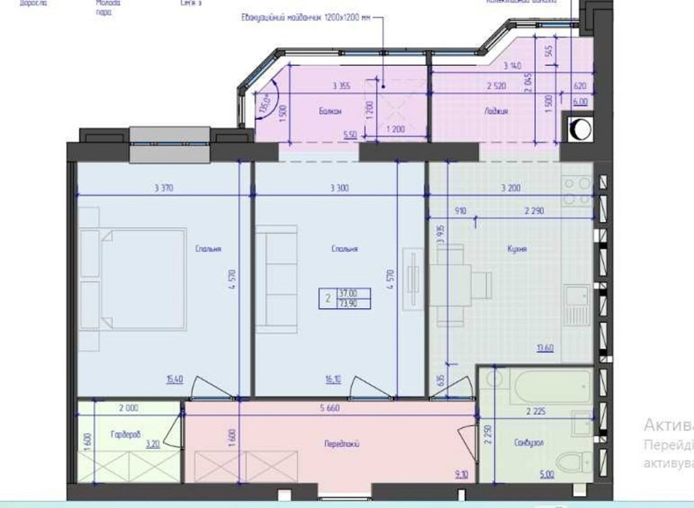 Продаж Квартира 2-кімнатна, 1/12 поверх Luts'k - photo 4