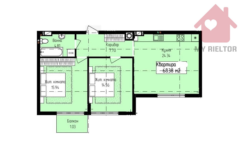 Продаж Квартира 1-кімнатна, 6/7 поверх на Проектна Минай - фото 8