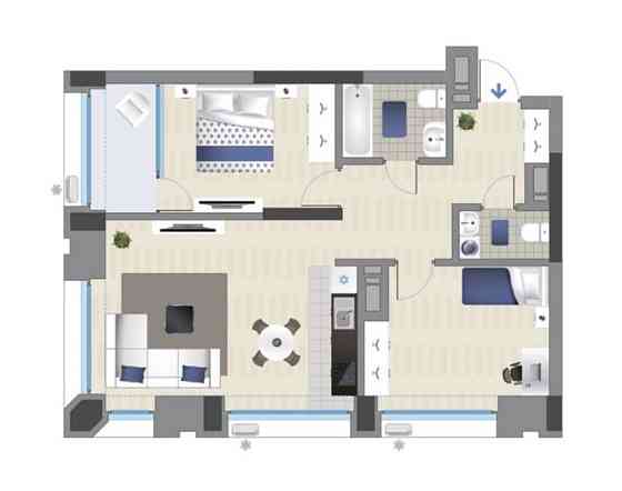 Оренда Квартира 3-кімнатна, 18/25 поверх на ул. Заречная, 1 Київ