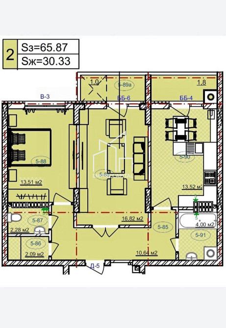 Продаж 2к Квартира 68 кв.м Угорська вул. Львов - изображение 14