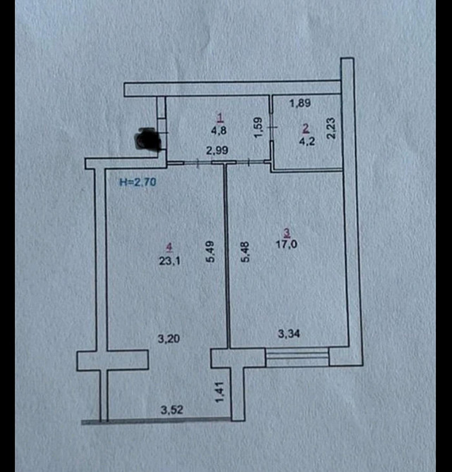 Продаж Квартира 1-кімнатна, 8/10 поверх на вул. Євгена Рихліка Zhytomyr - photo 2