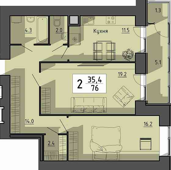 Продаж Квартира 2-кімнатна, 3/11 поверх на вул. Тарнавського Генерала Тернопіль