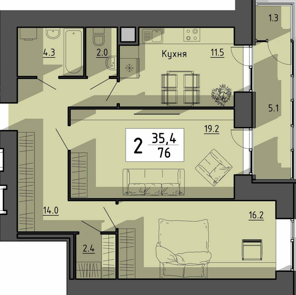 Продаж Квартира 2-кімнатна, 3/11 поверх на вул. Тарнавського Генерала Тернопіль - фото 1