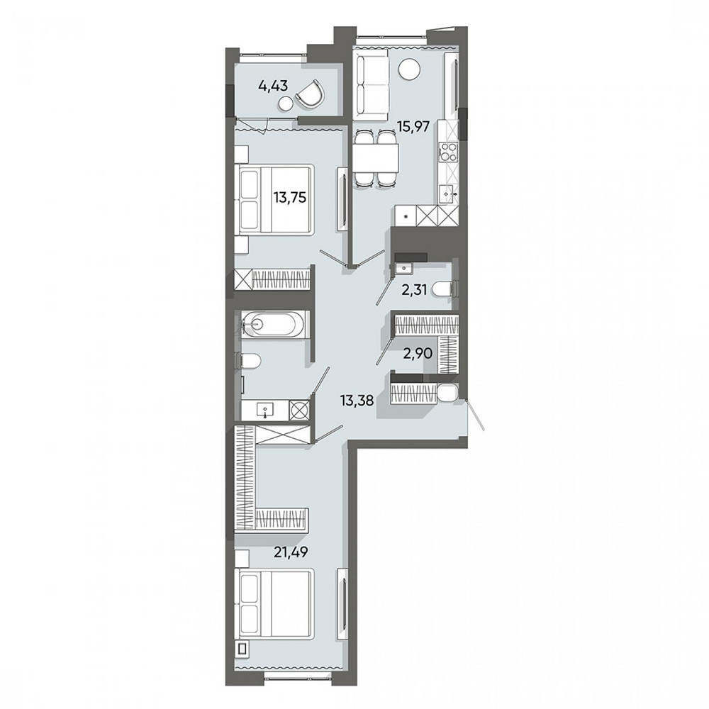 Продаж Квартира 2-кімнатна, 3/10 поверх на вул. Стрийська L'viv - photo 3