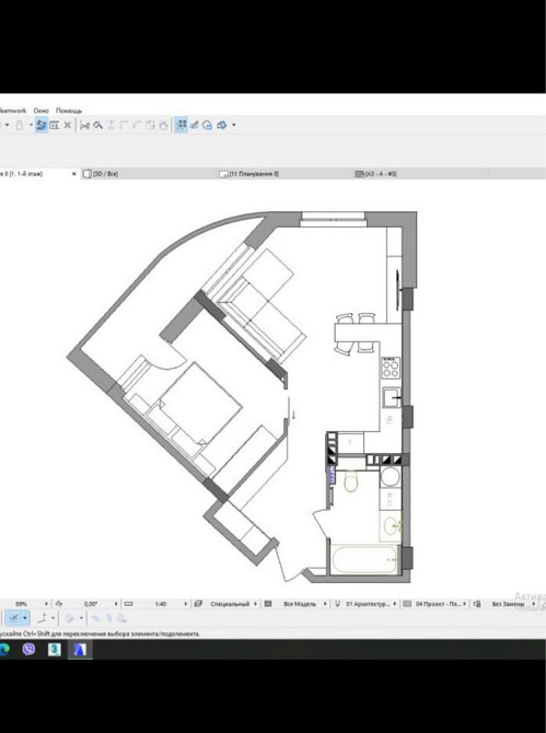 Продаж Квартира 1-кімнатна, 3/12 поверх на Вишгородська вул., д. 45 Kiev - photo 3