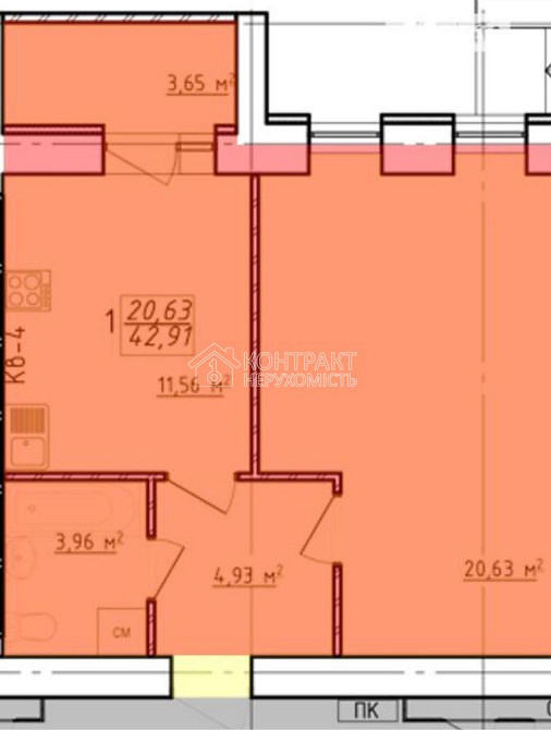 Продаж Квартира 1-кімнатна, 13/16 поверх на вул. Заливна Харків - фото 13
