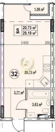 Продаж Квартира 1-кімнатна, 3/4 поверх на Вакуленчука ул., 47 Київ