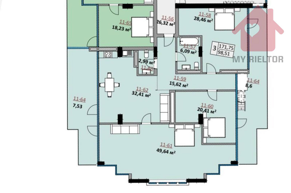 Продаж Квартира 3-кімнатна, 11/11 поверх Ужгород - фото 18