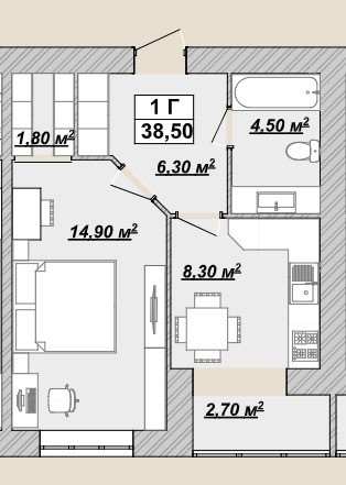 Продаж Квартира 1-кімнатна, 2/10 поверх на Княгинин Івано-Франківськ - фото 5