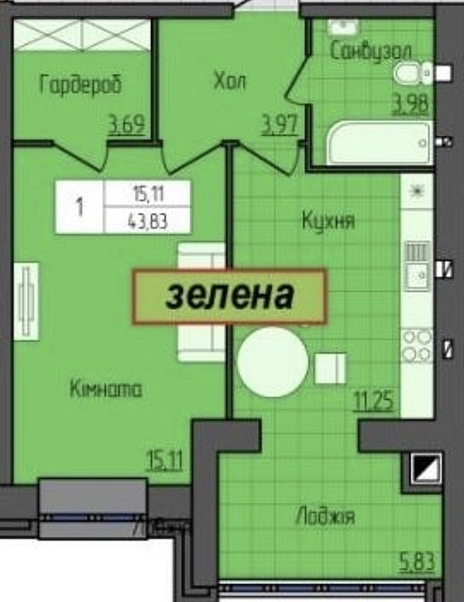 Продаж 1к Квартира 46 кв.м Домбровського 3-д Zhytomyr - photo 1