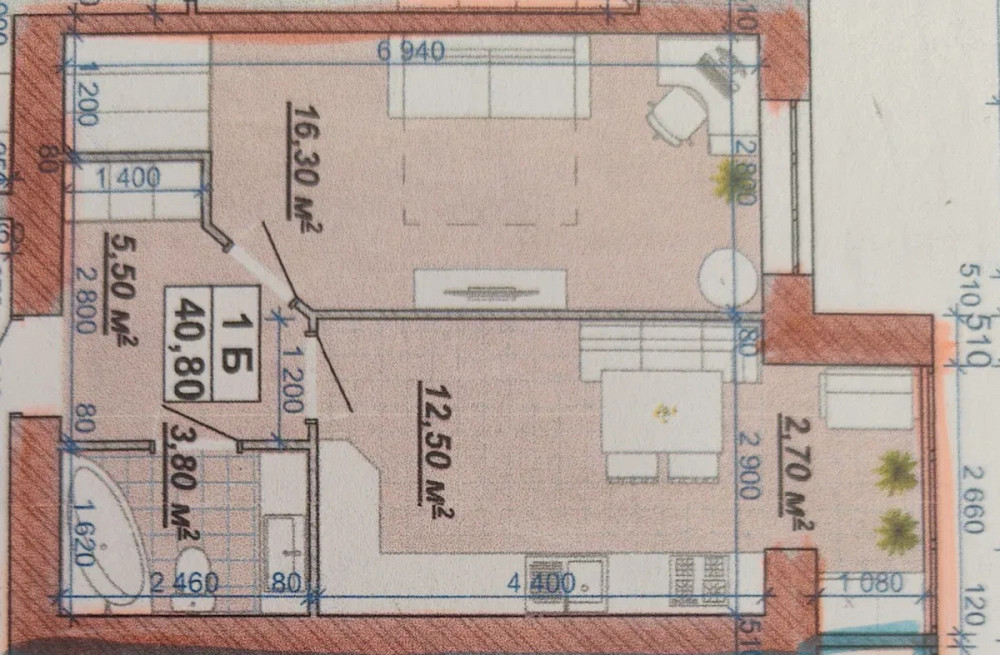 Продаж Квартира 1-кімнатна, 13/14 поверх на вул. Княгинин Івано-Франківськ - фото 7