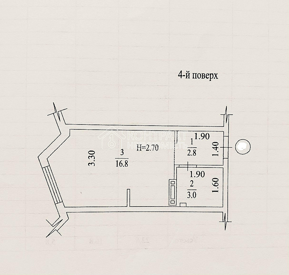 Продаж Квартира 1-кімнатна, 4/12 поверх на вул. Серпова Харків - фото 4