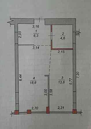 Продаж 1к Квартира 43 кв.м Грушевського Zhytomyr