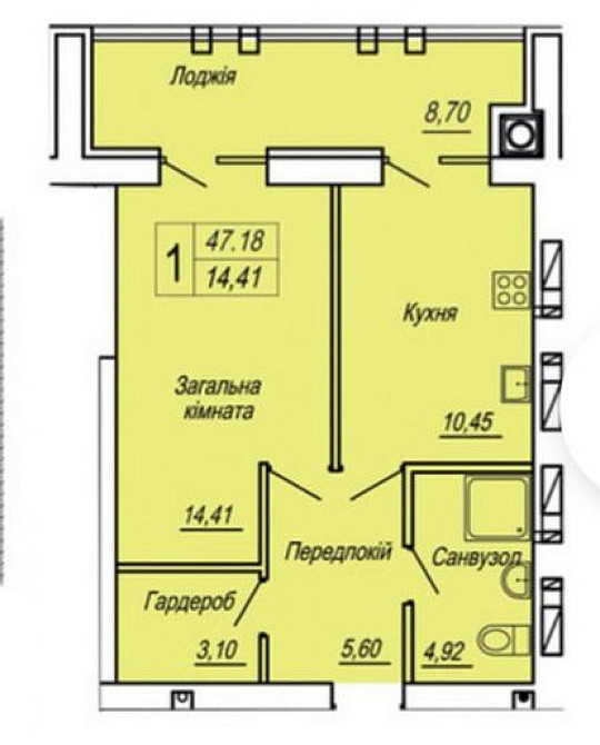 Продаж Квартира 1-кімнатна, 6/11 поверх на вул. Героїв Десантників Житомир - фото 1