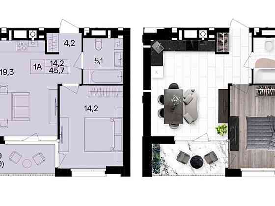 Продаж Квартира 1-кімнатна, 4/12 поверх на Левка Лукяненка Винница