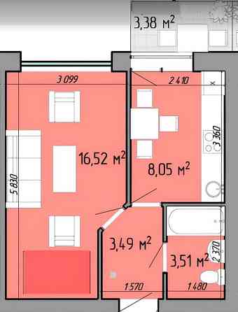 Новый дом. Однокомнатная квартира. Лиманка