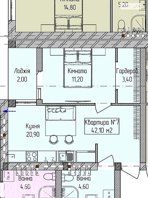 Продаж Квартира 1-кімнатна, 2/4 поверх на єнківська, 42 Ужгород - фото 1