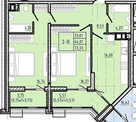 Продаж Квартира 2-кімнатна, 16/24 поверх на Ивана Франко ул. Одеса