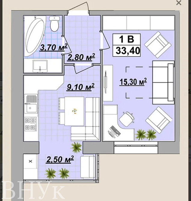 Продаж Квартира 1-кімнатна, 10/13 поверх на вул. Княгинин Ивано-Франковск - изображение 9