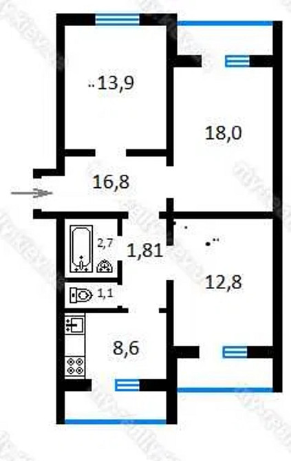 3-кімнатна, Героїв Дніпра вул., 9, Оболонський Kiev - photo 2