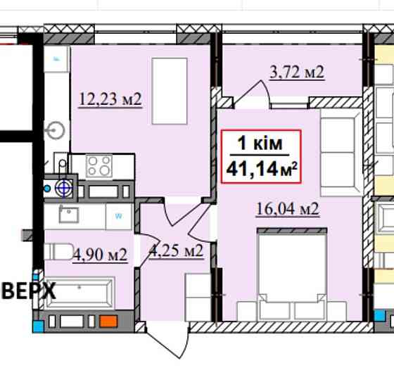 Продаж Квартира 1-кімнатна, 4/10 поверх на Приозерна Крихівці