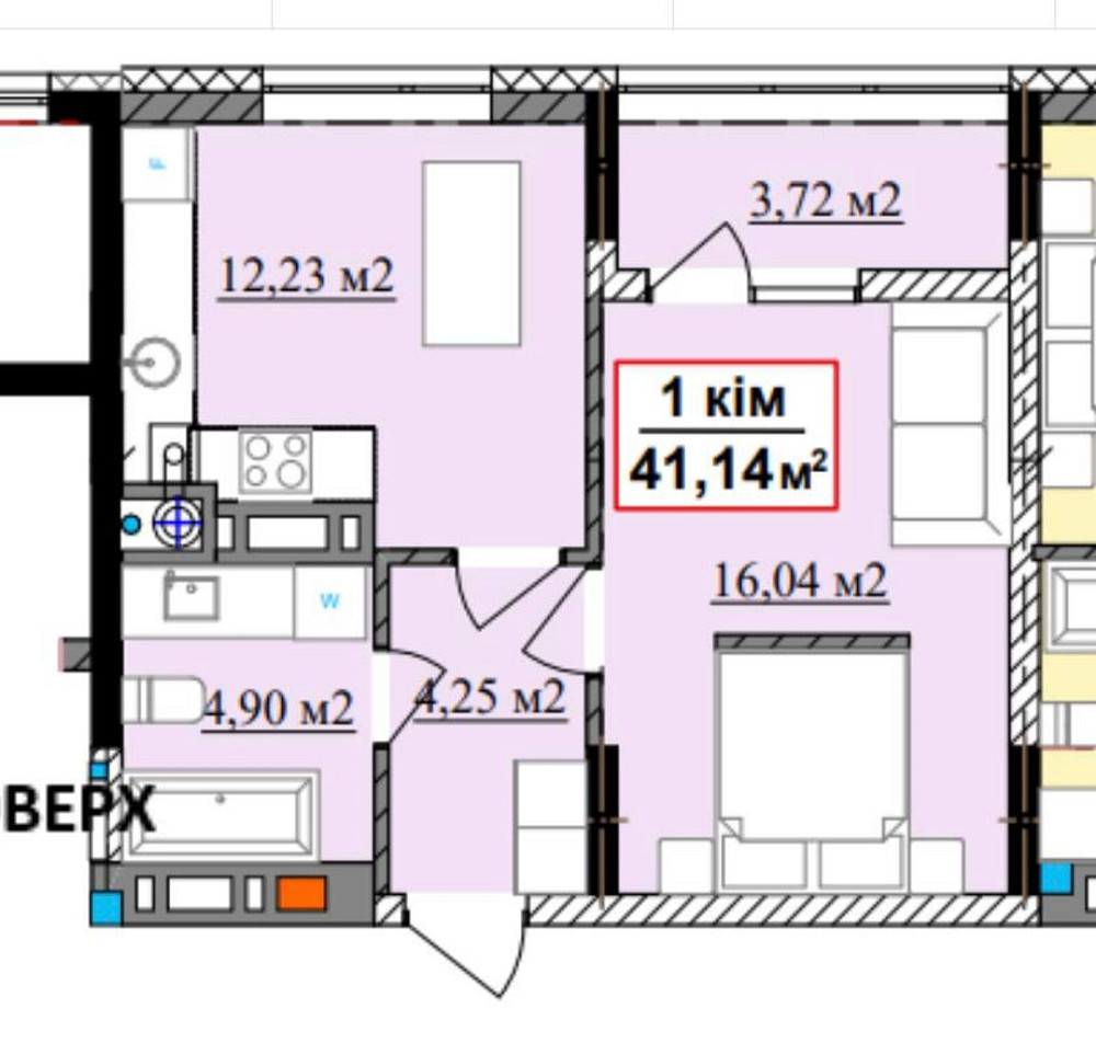 Продаж Квартира 1-кімнатна, 4/10 поверх на Приозерна Крихівці - фото 2
