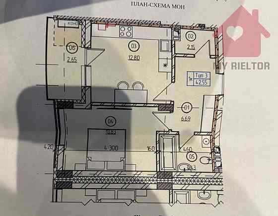 Продаж Квартира 1-кімнатна, 3/6 поверх на Руська, 41 Uzhhorod