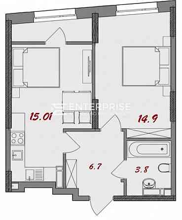 Продаж 1к квартири 43.96 кв. м Київ