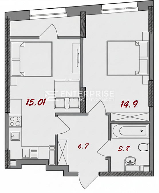 Продаж 1к квартири 43.96 кв. м Kiev - photo 1