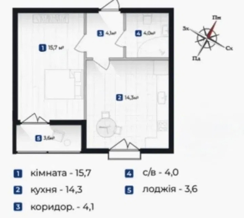 Продаж Квартира 1-кімнатна, 4/9 поверх Івано-Франківськ - фото 7