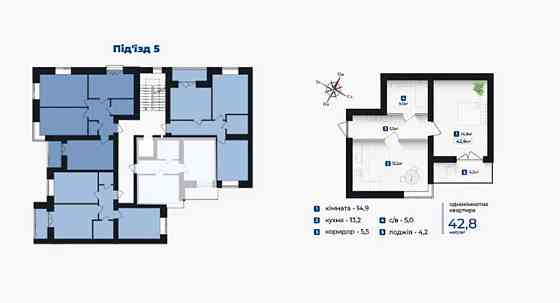 Продаж Квартира 1-кімнатна, 10/10 поверх на вул. Крихівці / Виноградна Івано-Франківськ