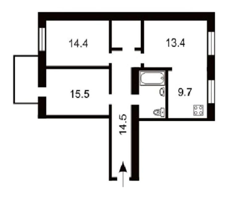 Продаж Квартира 3-кімнатна, 2/4 поверх на Саксаганського вул. вул., д. 41-В Kiev - photo 14