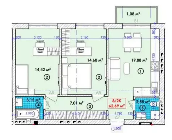 Продаж Квартира 2-кімнатна на Молодіжна Богородчани