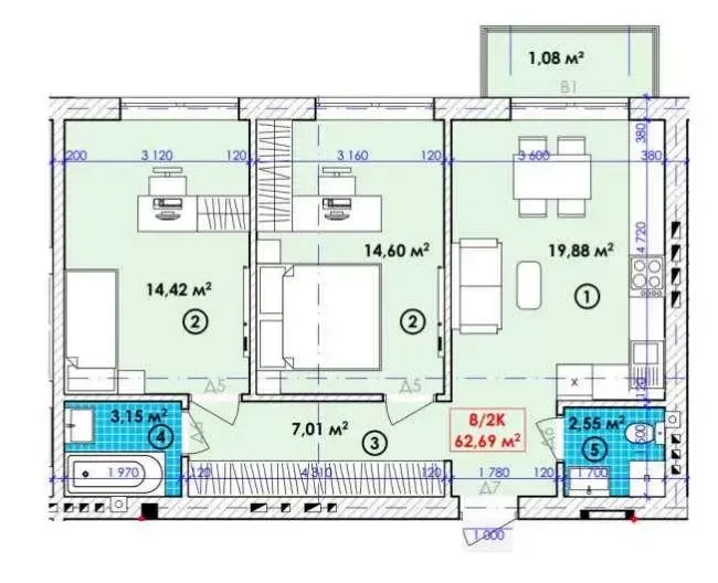 Продаж Квартира 2-кімнатна на Молодіжна Богородчани - фото 2
