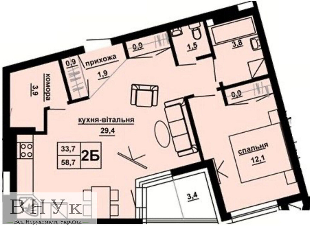 Продаж Квартира 2-кімнатна, 8/16 поверх на вул. Опільського Ю. Тернопіль - фото 5