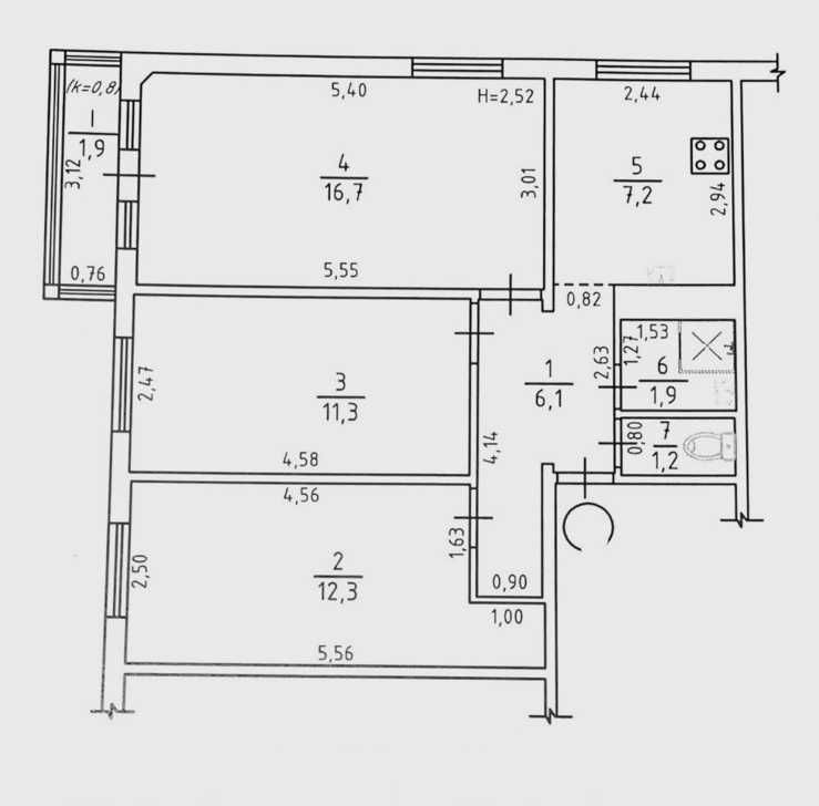 Продаж Квартира 3-кімнатна, 7/9 поверх на Відрадний вул., д. 38 Kiev - photo 13
