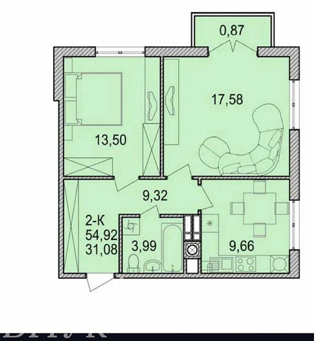 Продаж Квартира 2-кімнатна, 5/9 поверх на Назарія Яремчука Брітанія Холл Луцк - изображение 13