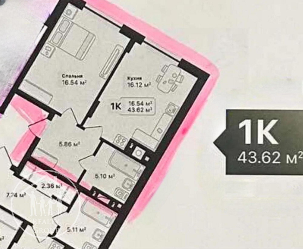 Продаж Квартира 1-кімнатна, 1/8 поверх Vynnyky - photo 4