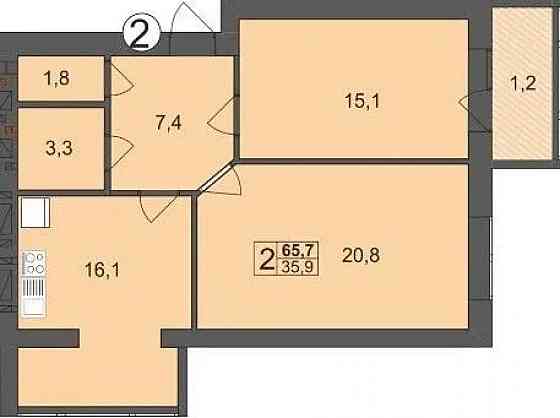 Продаж Квартира 2-кімнатна, 6/10 поверх на вул. Євгена Рихліка Zhytomyr