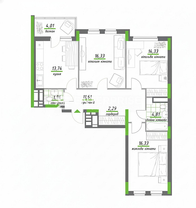 Продаж 3к Квартира 85.3 кв.м Берестейский вул. Киев - изображение 7