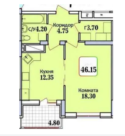 1 комнатная квартира в современном ЖК/ Черемушки Одеса