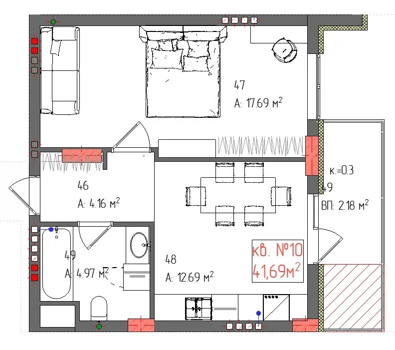 Продажа 1к Квартира 42 кв.м Загорська 168 Ужгород - изображение 17