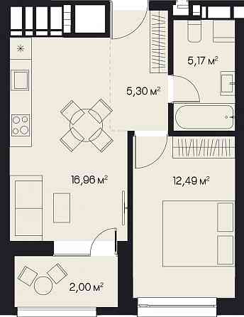 Продаж Квартира 1-кімнатна, 6/10 поверх на вул. Пимоненка Миколи Львов